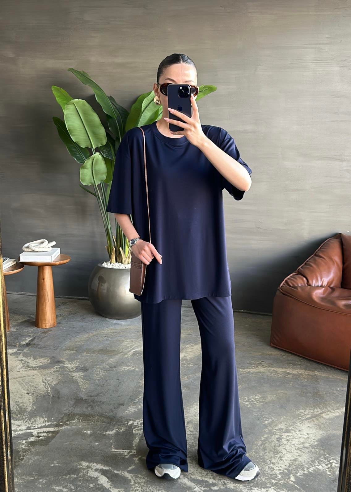 Kısa Kollu Modal Takım SİYAH