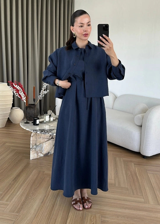 Gömlek Elbise Tensel Takım LACİVERT