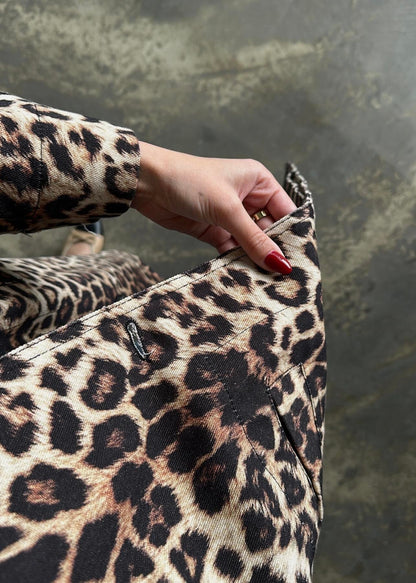 Leopar Uzun Trençkot RENKLİ